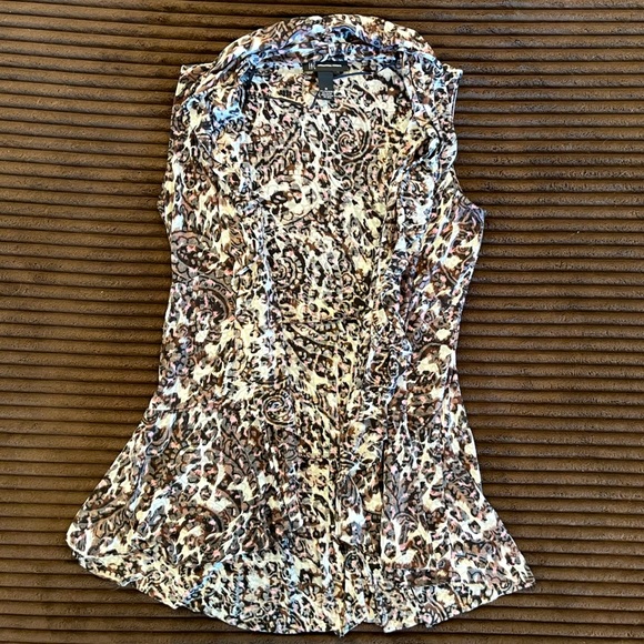 ❄️ 3 for $15 SALE ❄️ I-N-C Sleeveless Flowy Vest pink black gray brown Size M - Picture 2 of 5